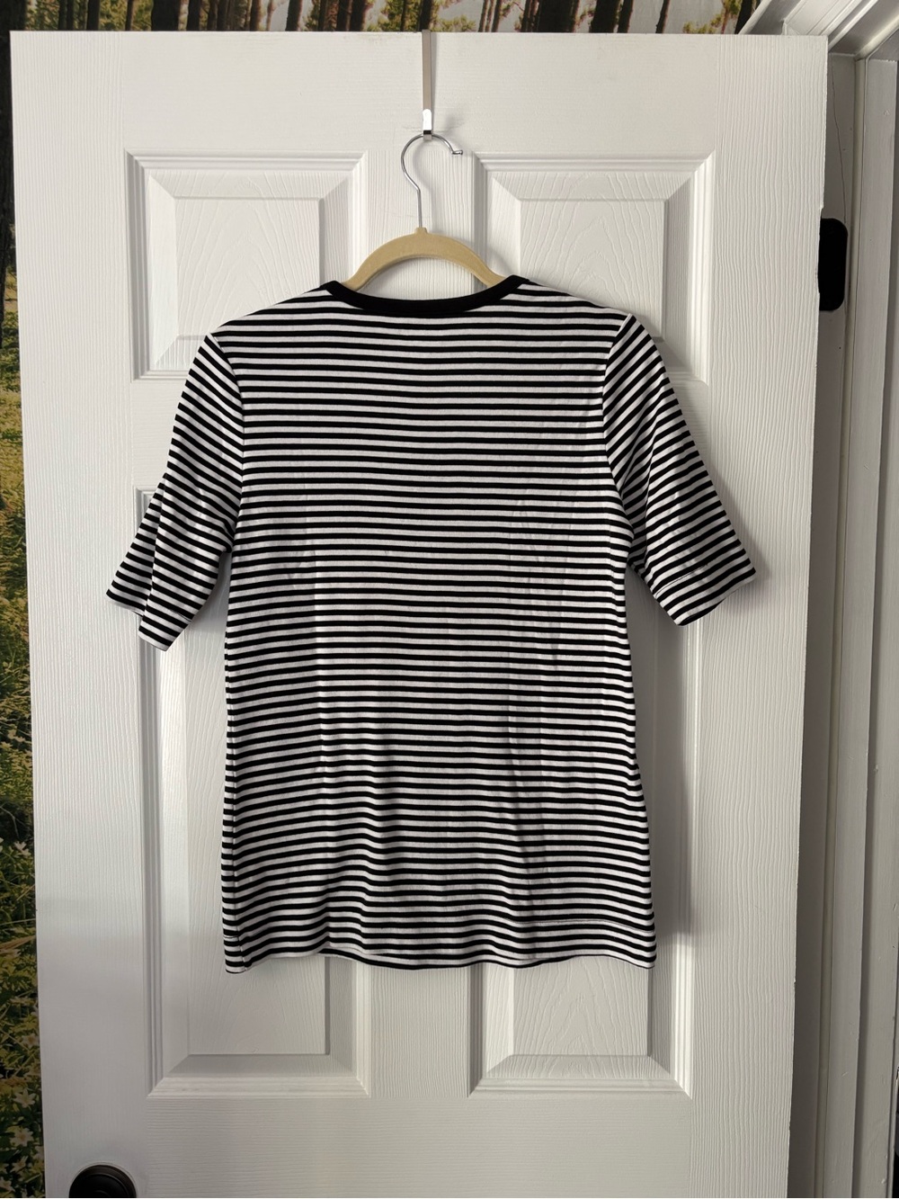 Duluth Black & White Striped Short Sleeve Crew Tee XS - Picture 4 of 4